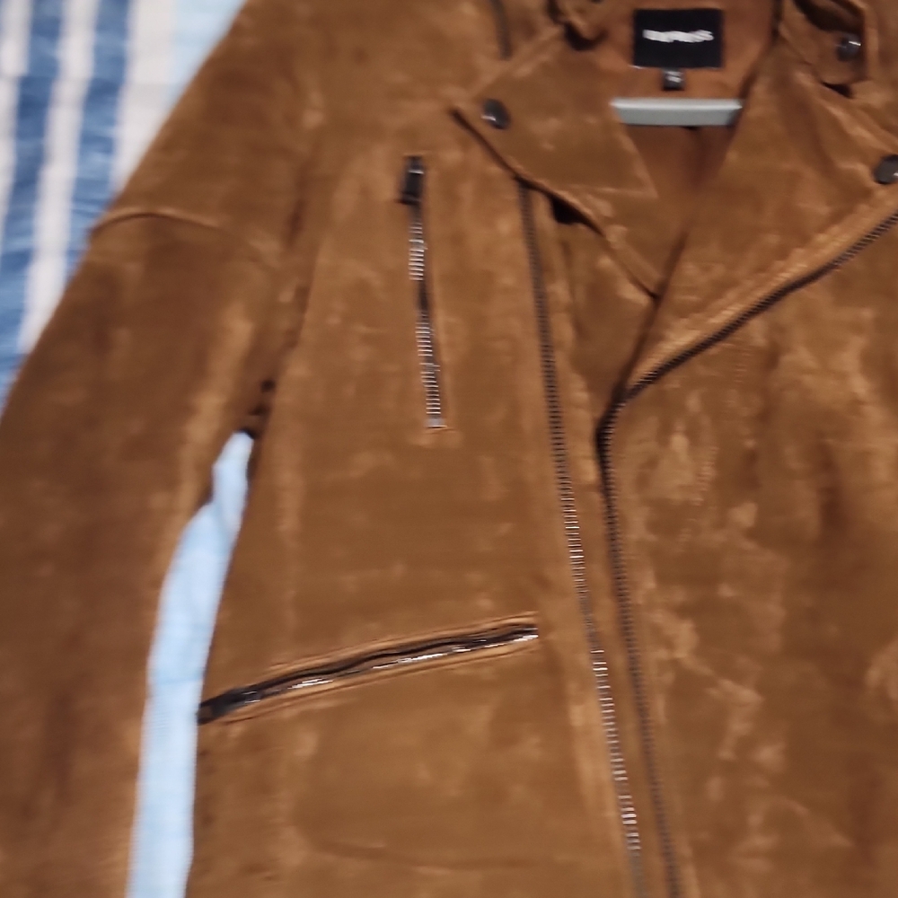 Brown Suede Jacket Express Medium - image 3